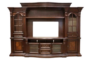 Bella 4 Piece Entertainment Center in Brown