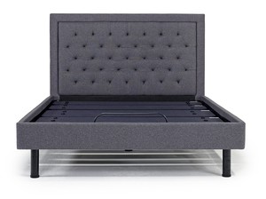 Duo Linen Adjustable Foundation Bed in Gray, Queen