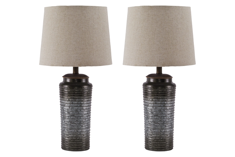 Norbert Table Lamp in Gray, Image 1