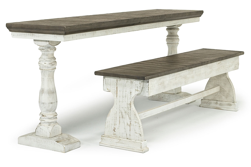 Braelow Sofa Bar Table W Bench In Gray White Mor Furniture