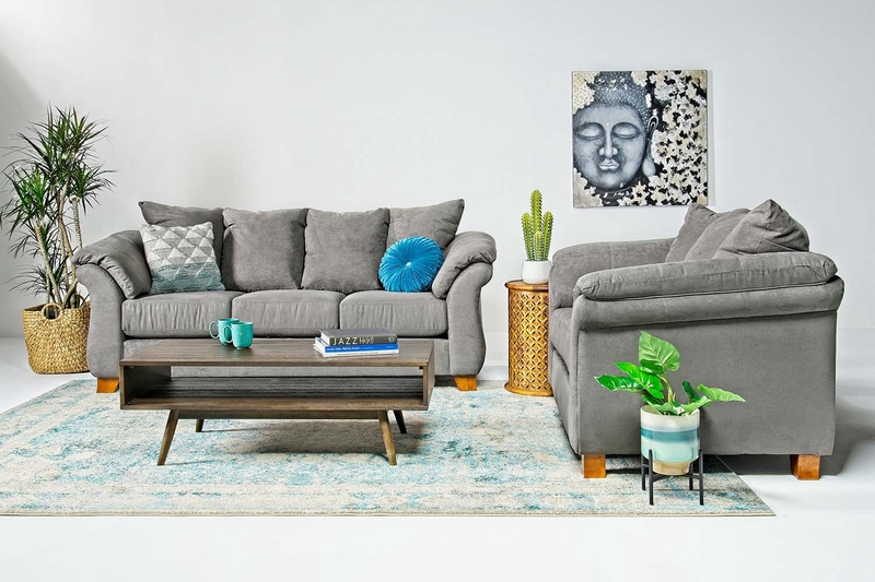 Shasta Sofa Loveseat In Charcoal Mor Furniture