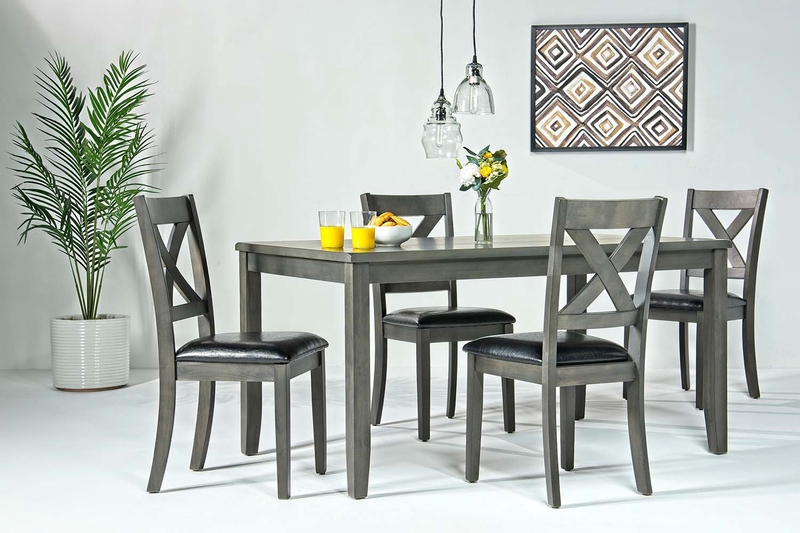 Alex Dining Table 6 Chairs In Gray Mor Furniture
