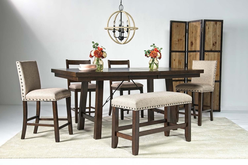 Jax Counter Height Dining Table 4 Stools In Brown Mor Furniture