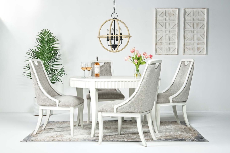 Plaza Round Dining Table 4 Chairs In White Mor Furniture