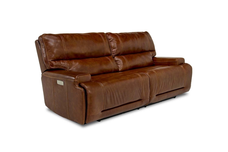 Oslo 3 Power Sofa in Brown Leather, Image 1