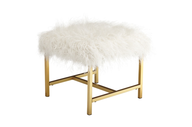 Elissa Fur Ottoman, Image 1 Elissa Fur Ottoman, Image 1