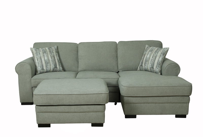 Abigail Full Pullout Sofa Chaise In Gray Right Facing Mor Furniture