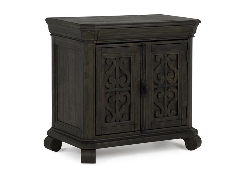 Bellamy 2 Door Nightstand In Charcoal Mor Furniture