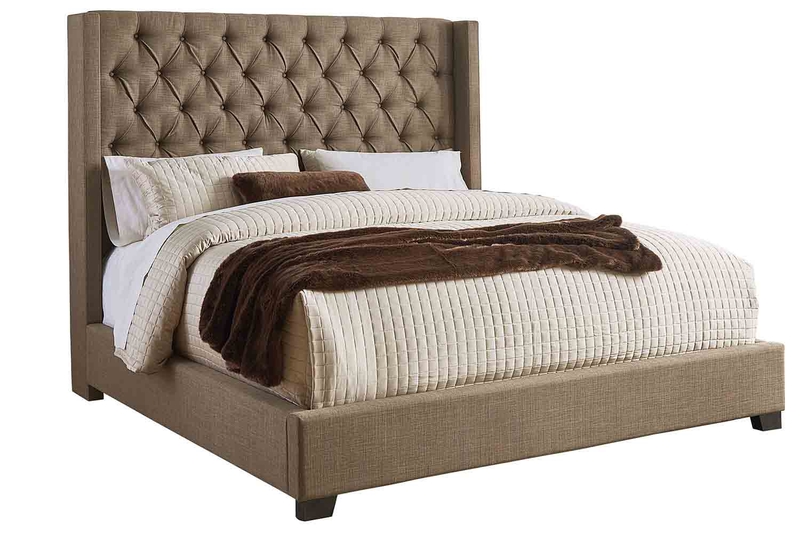 Westerly Upholstered Bed in Brown, Queen, Image 1