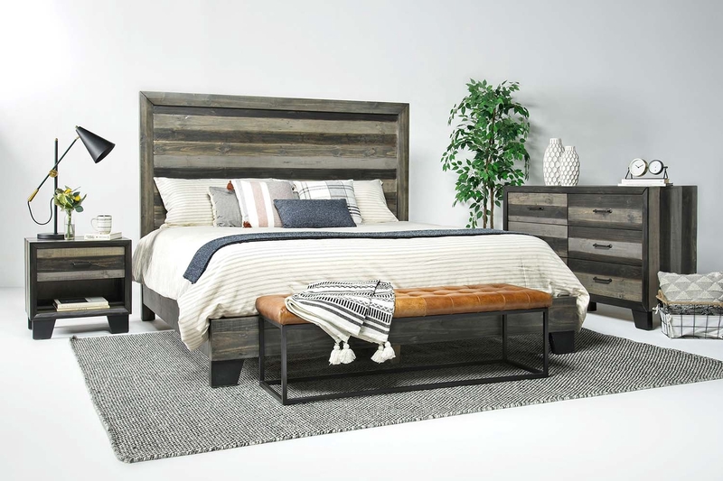 Salida Panel Bed Dresser Mirror In Gray Queen Mor Furniture