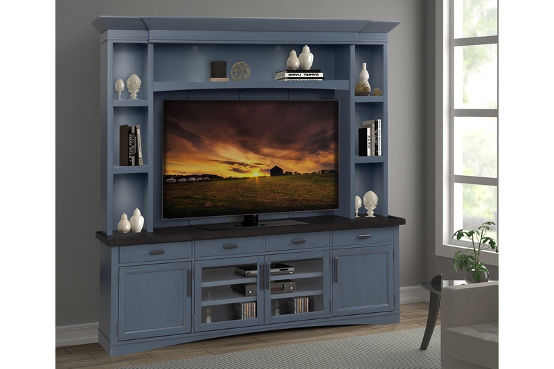 Americana 4 Piece Entertainment Center in Blue Mor Furniture