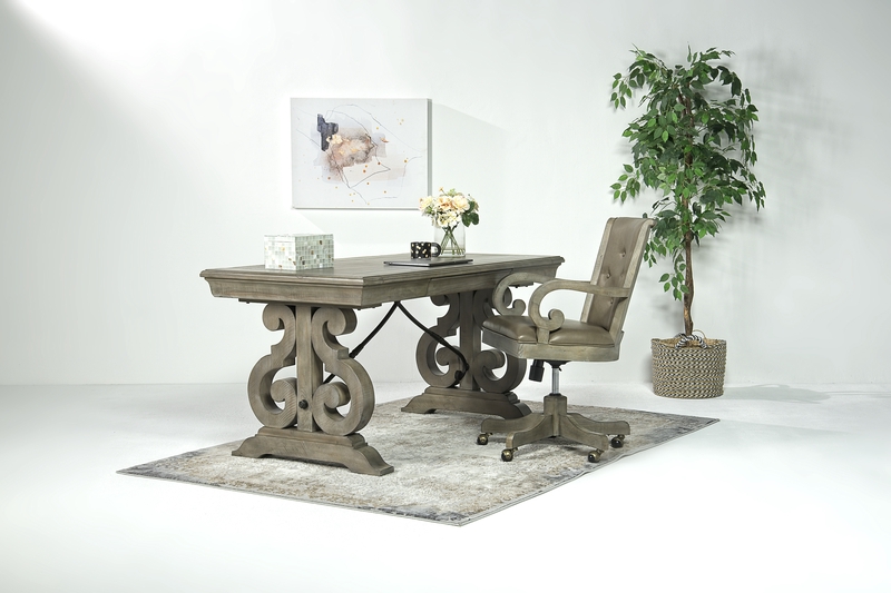 Bellamy Office Desk & Chair in Light Gray Mor Furniture