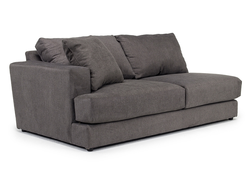 Hansel 1 Arm Sofa in Charcoal, Left Facing | Mor Furniture