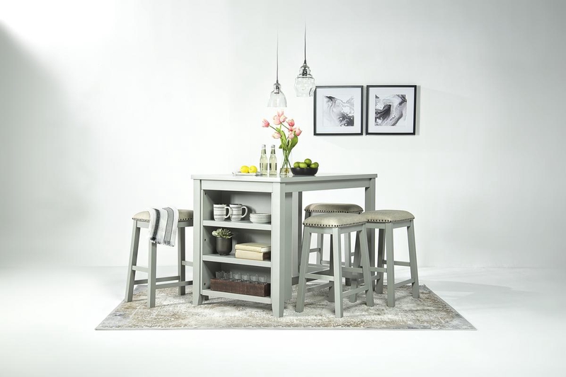 Key West Dining Table & 4 Chairs in Gray, Image 1