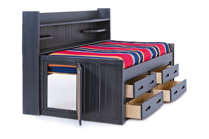 Young Pioneer 4 Drawer Sideways Bed in Gray, Twin Mor Furniture