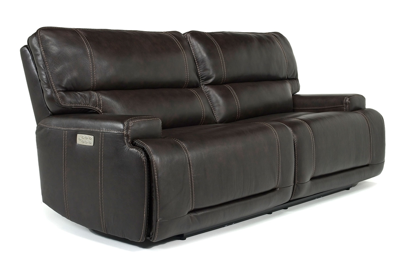 Oslo 3 Power Sofa in Dark Brown Leather, Image 1