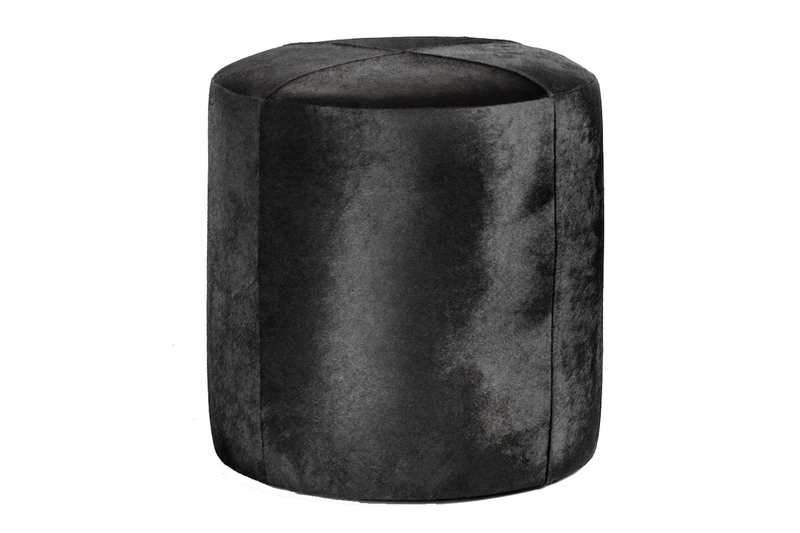 Alder & Tweed St Francis Small Ottoman in Ebony Leather, Image 1 Alder & Tweed St Francis Small Ottoman in Ebony Leather, Image 1