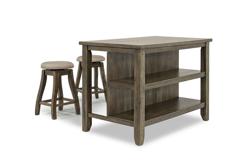 Stone Kitchen Island In Light Gray Mor Furniture