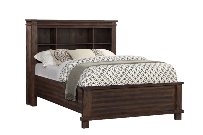 Tribecca Bookcase Bed in Brown, Full | Mor Furniture