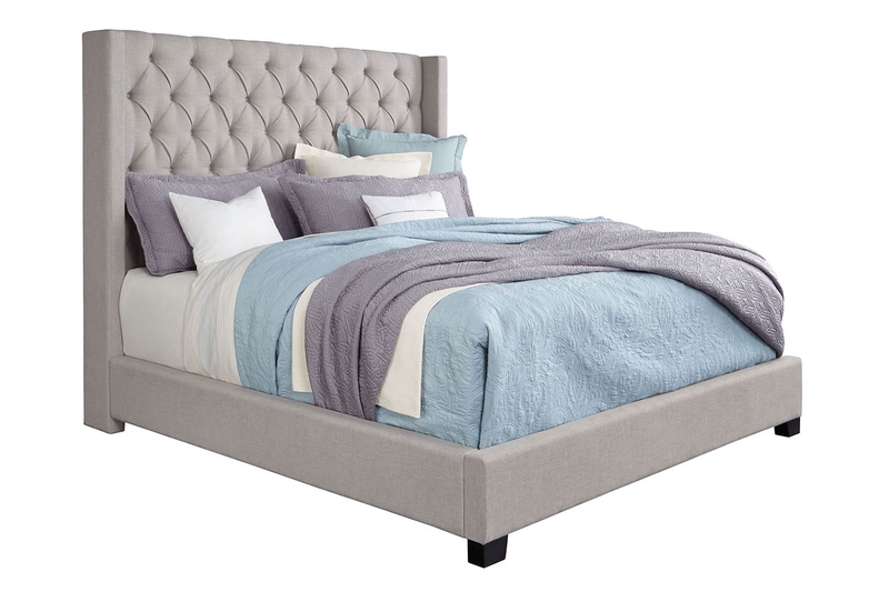 Westerly Upholstered Bed In Gray Ca King Mor Furniture