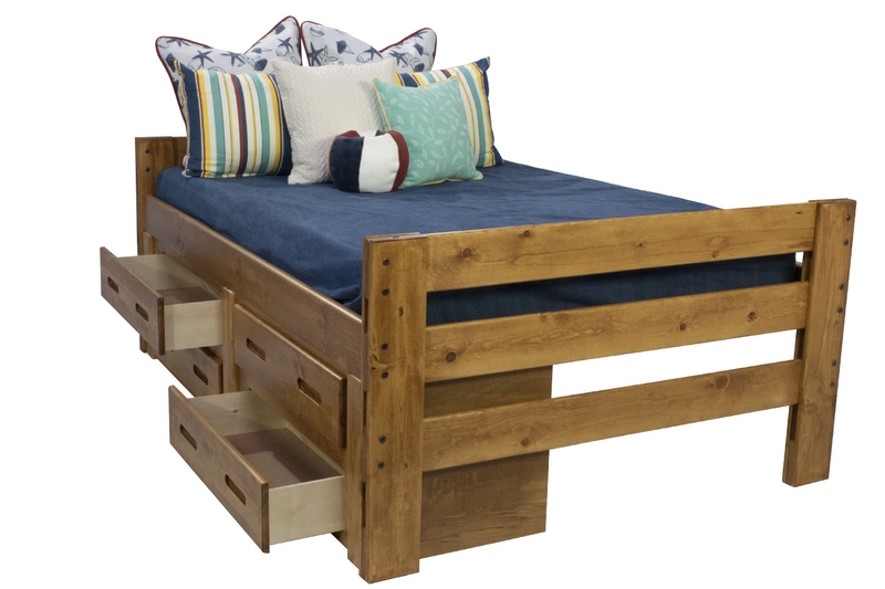 Young Pioneer Skipper Bed w/ Storage in Natural, Full ...