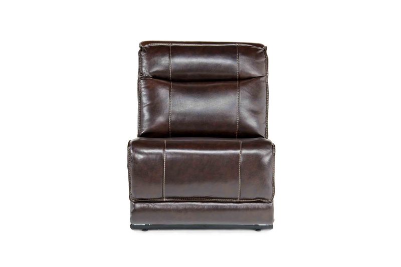 Boba Armless Power Recliner in Brown Leather, Image 1