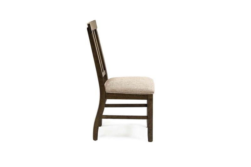 Stone Side Chair in Light Gray, Upholstered Slat