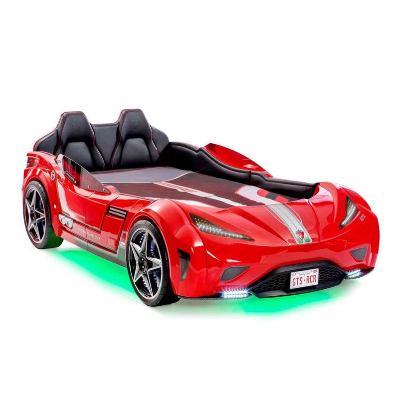 GTS Racecar Bed in Red, Twin, Image 1