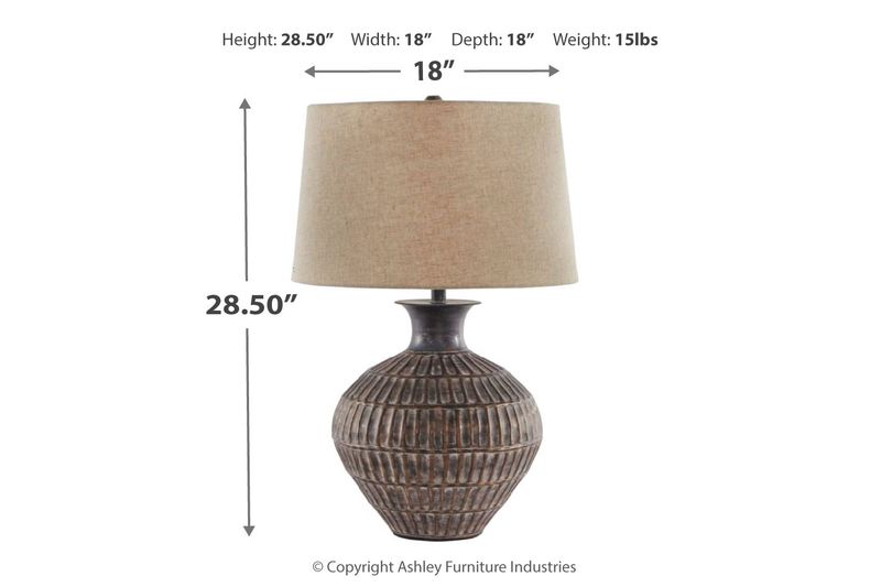 Magan Table Lamp in Antique Bronze Finish, Image 4