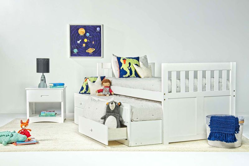 Basic Captain Bed w/ Storage in White, Twin, Image 4
