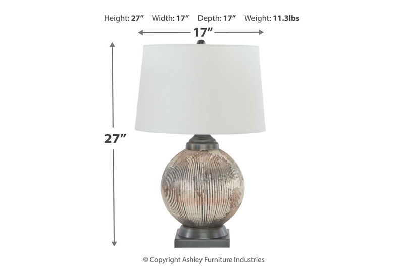 Cailan Table Lamp in Silver/Bronze Finish, Image 4