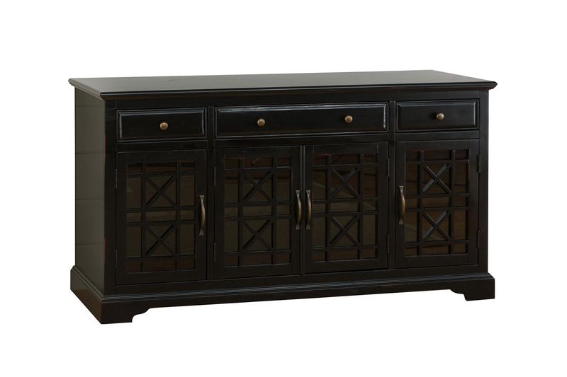 Skyy Media Console in Black, 60 Inch, Image 1