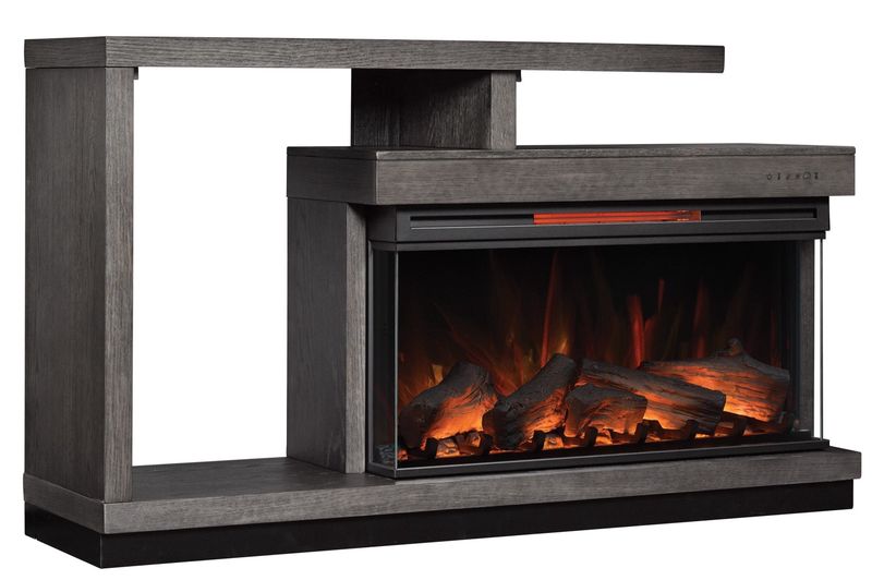 Wright Console w/ Fireplace Insert in Gray, Image 1