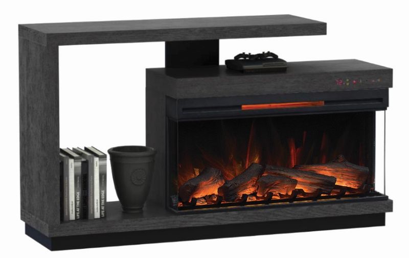 Wright Console w/ Fireplace Insert in Gray, Image 2