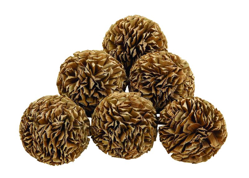 Natural Decorative Balls, Set of 6, Image 1