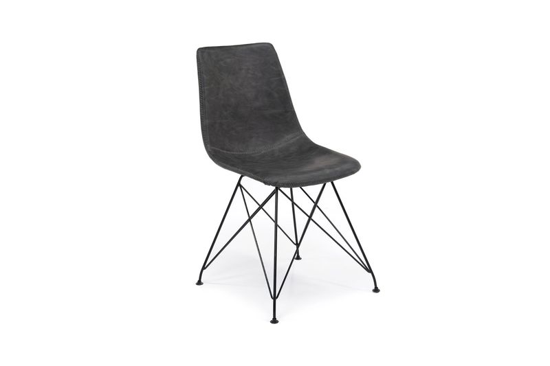 Theo Side Chair in Slate Leather, Image 1