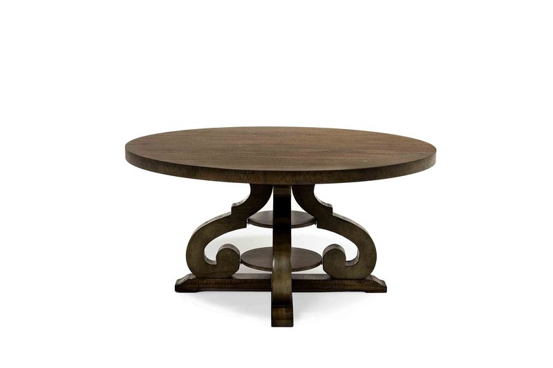 Stone Round Dining Table in Light Gray, Image 1