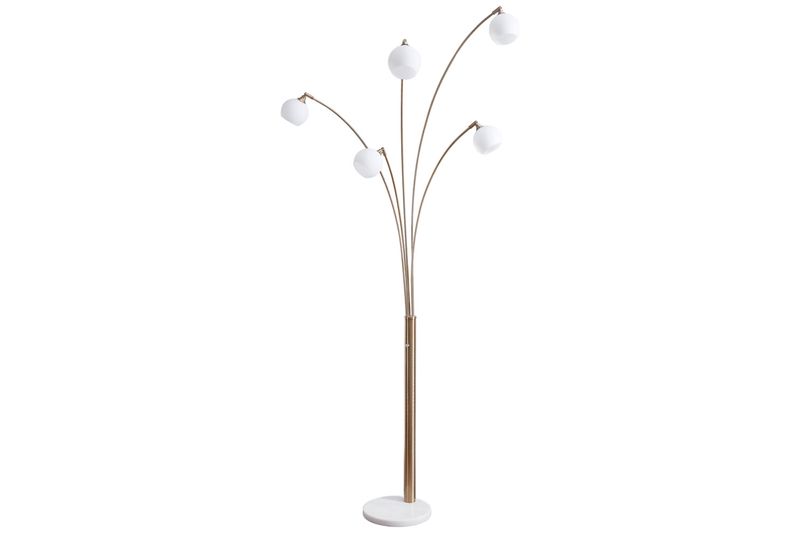 Taliya Arc Floor Lamp in Champagne/White, Image 1