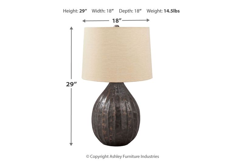 Marloes Table Lamp in Copper Finish, Image 3