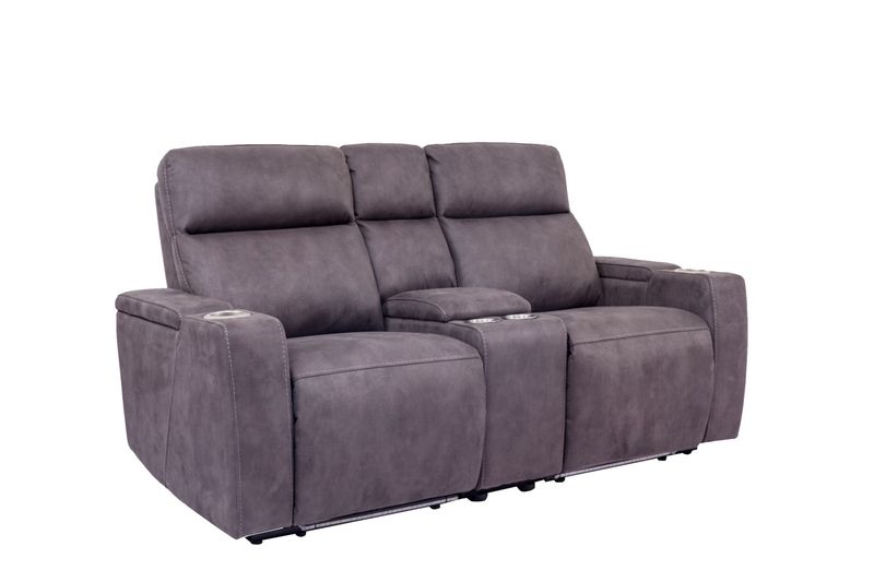 Rhys 2 Power Console Loveseat in Gray, Image 1