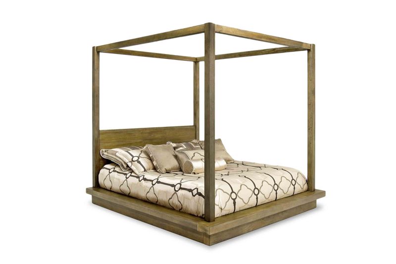 Melbourne Canopy Bed in Brown, Queen, Image 1