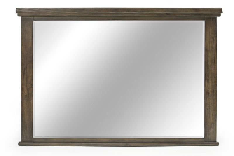 Cagney Upholstered Panel Bed w/ Storage, Dresser & Mirror in Gray, Eastern King, Image 6