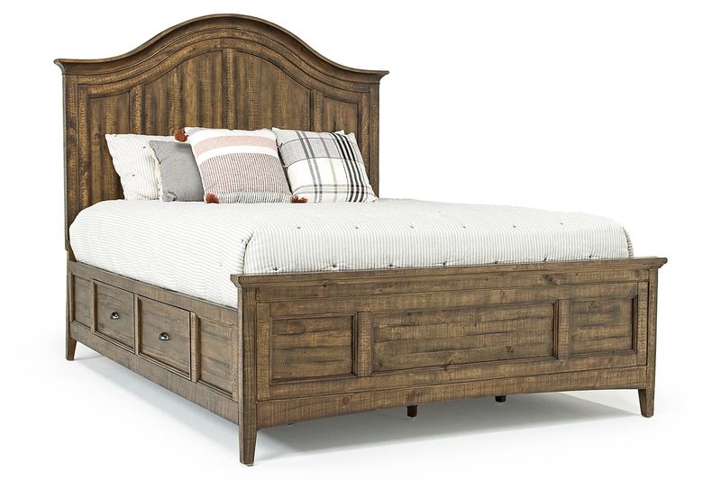 Bay Creek Arch Panel Bed w/ Storage in Nutmeg, Queen, Image 1