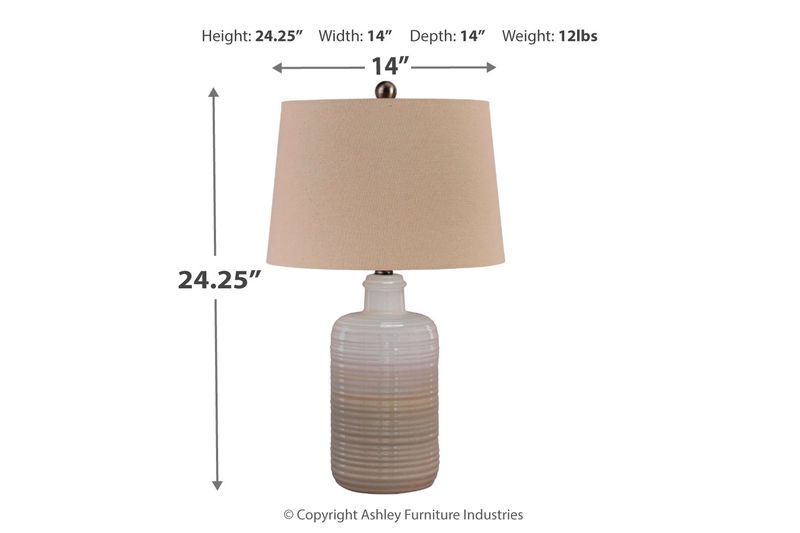 Marnina Table Lamp in Taupe, Image 4