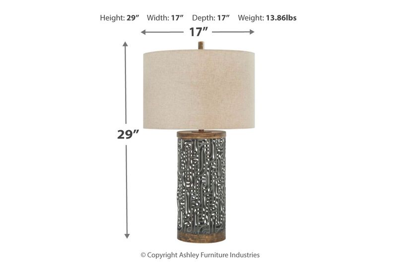 Dayo Table Lamp in Gray/Gold Finish, Image 4