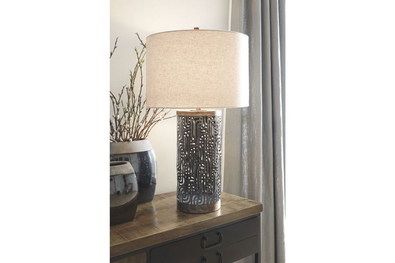 Dayo Table Lamp in Gray/Gold Finish, Image 2