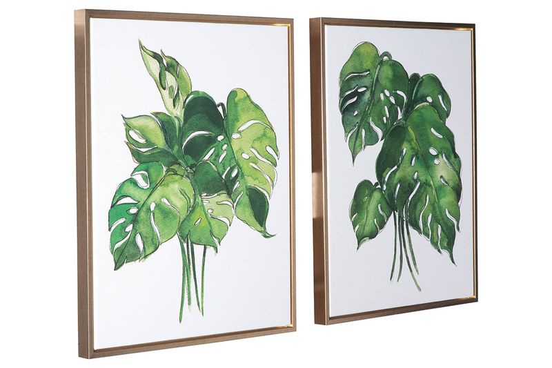 Jakayla Wall Art in Green & White, Set of 2, Image 1