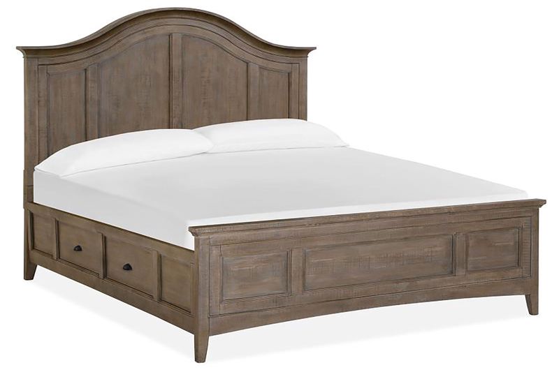 Bay Creek Arch Panel Bed w/ Storage in Light Gray, California King, Image 1