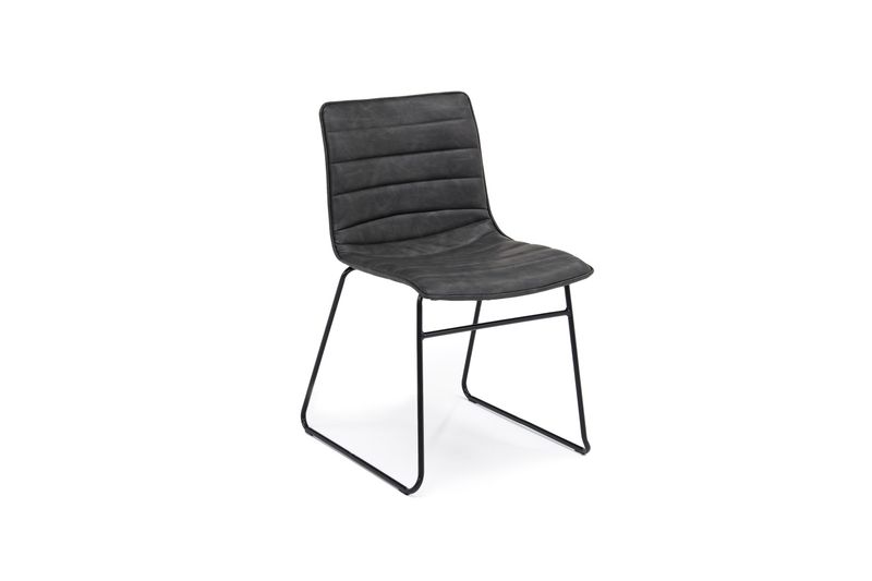 Ella Side Chair in Slate Leather, Image 1
