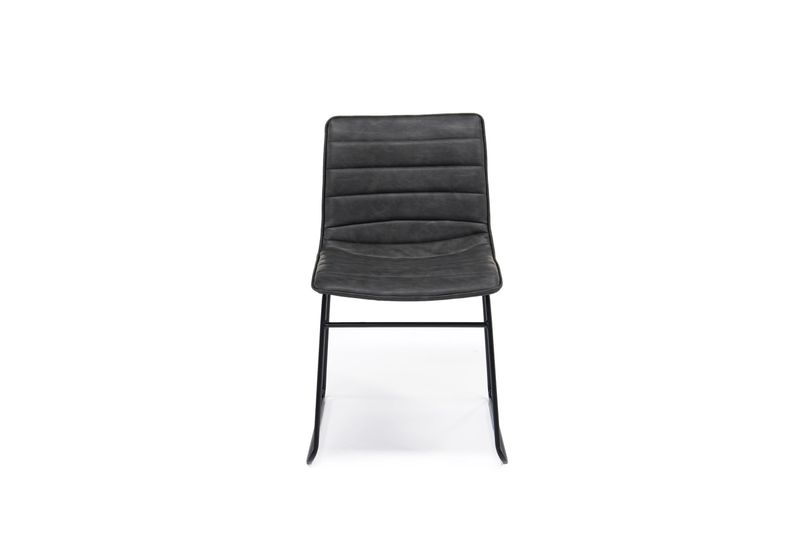 Ella Side Chair in Slate Leather, Image 2